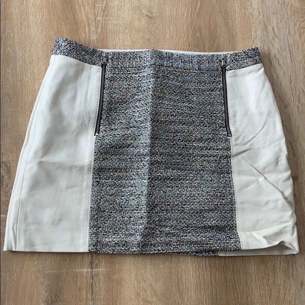 Club Monaco mixed fabric mini skirt
